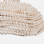 Подвесной светильник в виде купола декорированный белыми деревянными бусинами White Wooden Beads Hanging Lamp варинант исполнения - 3 | Loft Concept в Орле