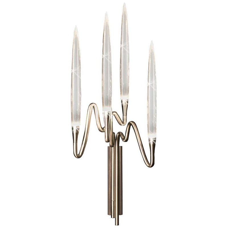 Бра Golden candle 3 Wall Sconce 4 лампы Прозрачный Золотой Бра Golden candle 3 Wall Sconce 4 лампы Прозрачный Золотой в Орле | Loft Concept