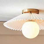 Потолочный светильник с белым плиссированным абажуром Headquarters варинант исполнения - 2 | Loft Concept в Орле