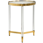 Золотой приставной столик с круглой стеклянной столешницей Weightless Table варинант исполнения - 1 | Loft Concept в Орле
