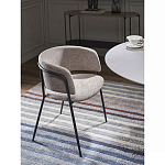 Стул полукруглый с каркасом из металла и мягким сиденьем и спинкой Soft Chenille варинант исполнения - 6 | Loft Concept в Орле