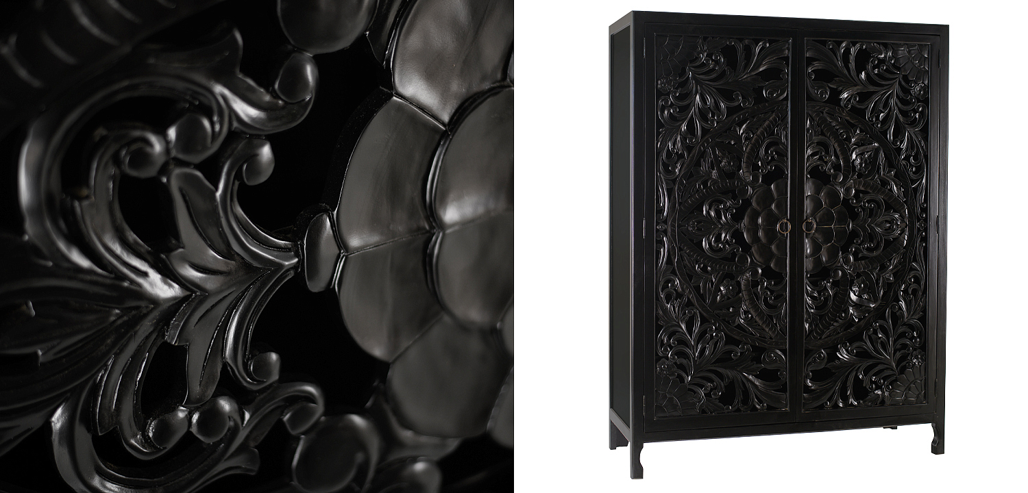 Шкаф Beauden Lace Cabinet Black Шкаф Beauden Lace Cabinet Black - Loft-Concept в Орле