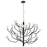 Люстра подвесная черного цвета с ветвями и белыми фарфоровыми цветами Floralis варинант исполнения - 10 | Loft Concept в Орле