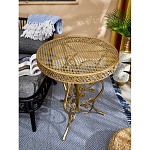 Столик приставной золотистый с орнаментом на столешнице Tanzania варинант исполнения - 5 | Loft Concept в Орле