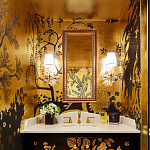 Обои ручная роспись в стиле Арт-деко Rateau Original colourway on Deep Rich Gold gilded paper варинант исполнения - 3 | Loft Concept в Орле