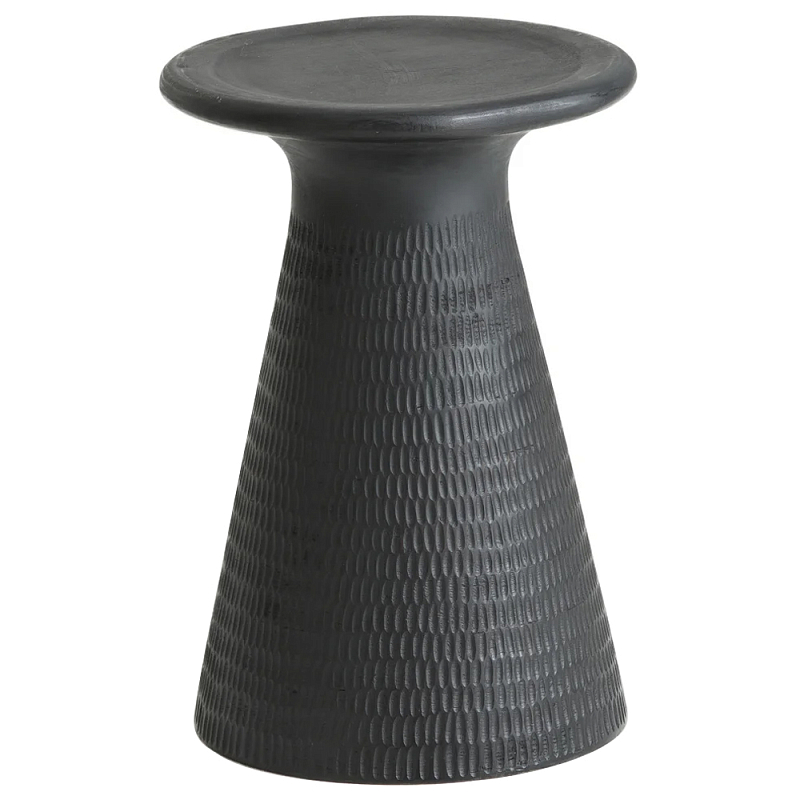 Круглый приставной столик из массива манго Piero Black Side Table Черный Круглый приставной столик из массива манго Piero Black Side Table Черный в Орле | Loft Concept