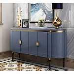 Дизайнерский комод синий глянцевый с золотыми ручками на 4-х дверцах Martin варинант исполнения - 1 | Loft Concept в Орле