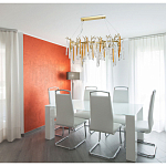 Люстра линейная золотого цвета с декоративными ветвями и длинными стеклянными подвесками в форме сосулек Droplet Chandelier варинант исполнения - 10 | Loft Concept в Орле