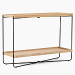 Консоль деревянной столешницей и полкой Wooden Table Top and Shelf варинант исполнения - 7 | Loft Concept в Орле