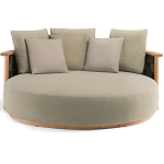 Дизайнерский уличный диван из массива дерева с плетеной спинкой PALINFRASCA Sofa варинант исполнения - 11 | Loft Concept в Орле