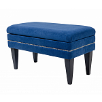 Мягкая банкетка на черных ножках с зоной для хранения Casket Blue варинант исполнения - 2 | Loft Concept в Орле