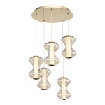 Люстра светодиодная с стеклянными волнообразными плафонами Amphora of Light варинант исполнения - 1 | Loft Concept в Орле