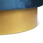 Пуф синий велюр на золотом металлическом основании Golden Belt варинант исполнения - 3 | Loft Concept в Орле