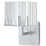 Бра серебряное с фактурным прозрачным абажуром Optical Crystal варинант исполнения - 3 | Loft Concept в Орле