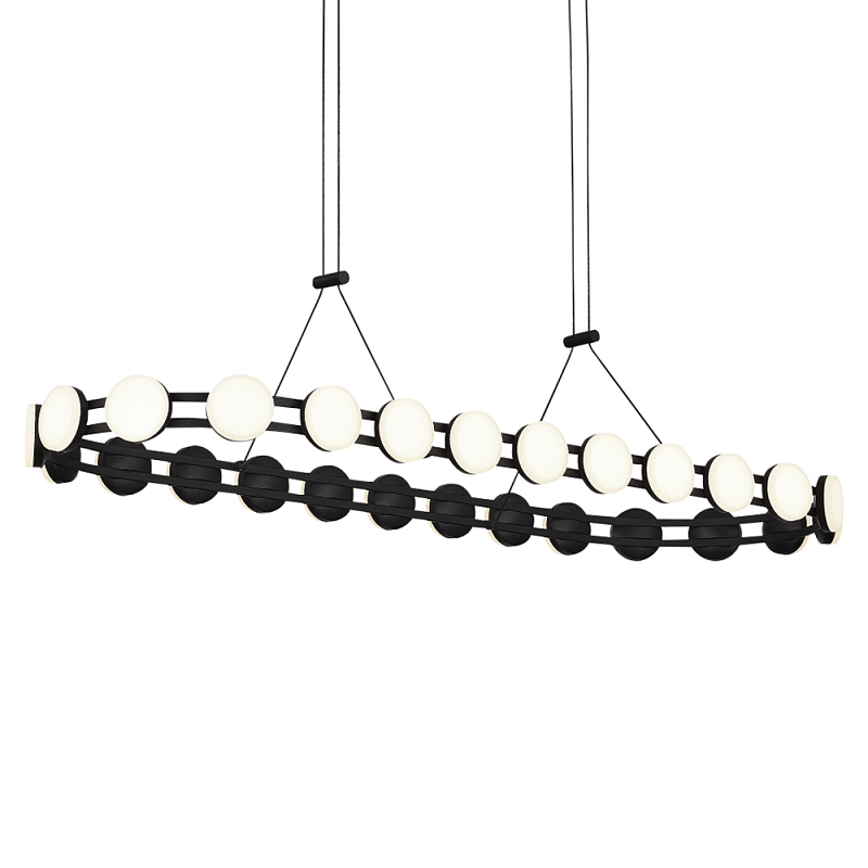 Люстра овальная с круглыми светодиодными источниками света Maxine Light Золотой Черный Белый в Орле | Loft Concept 