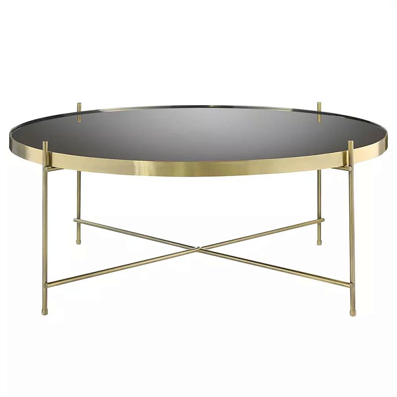 Кофейный столик с круглой зеркальной столешницей Round Mirror Table Коричневый Латунь Кофейный столик с круглой зеркальной столешницей Round Mirror Table Коричневый Латунь в Орле | Loft Concept