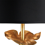 Настольная лампа с цветком на основании и черным абажуром Fluttering Leaf варинант исполнения - 1 | Loft Concept в Орле