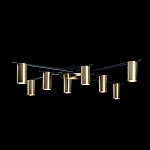 Потолочный светильник с 8-ю цилиндрическими плафонами цвета латунь TRIBES CHANDELIER варинант исполнения - 3 | Loft Concept в Орле