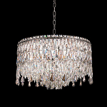 Люстра круглая с хрустальными подвесками на серебряном каркасе Roul Crystal Light варинант исполнения - 2 | Loft Concept в Орле