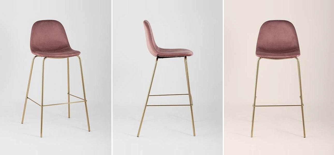 Барный Стул Archie Chair Пыльно-Розовый Велюр Барный Стул Archie Chair Пыльно-Розовый Велюр - Loft-Concept в Орле