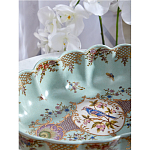 Чаша из голубого фарфора на бронзовых ножках с рисунком цветов и фигурками стрекоз Blue Garden варинант исполнения - 7 | Loft Concept в Орле