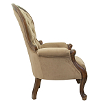 Кресло с мягкой обивкой из светло-коричневого велюра на 4-х деревянных ножках Evelyn Classical Armchair варинант исполнения - 1 | Loft Concept в Орле