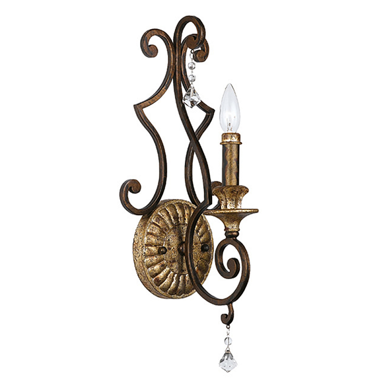 Бра в форме свечи и подвесками в классическом стиле Quoizel Бронза Золотой в Орле | Loft Concept 