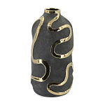 Ваза с золотыми акцентными полосами на черном матовом фоне Accent Tape варинант исполнения - 3 | Loft Concept в Орле