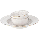 Обеденный сервиз белого цвета из фарфора на 6 персон 23 предмета Floral Charm варинант исполнения - 6 | Loft Concept в Орле