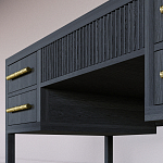 Большой Рабочий стол Primo с 5 выдвижными ящиками Черный дуб варинант исполнения - 5 | Loft Concept в Орле