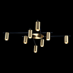 Потолочный светильник с 8-ю цилиндрическими плафонами цвета латунь TRIBES CHANDELIER варинант исполнения - 1 | Loft Concept в Орле