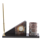 Настольный письменный набор из яшмы с часами Manager Organizer варинант исполнения - 1 | Loft Concept в Орле