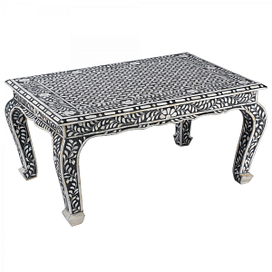 Стол черный отделка кость BONE INLAY Bone Inlay Coffee Table