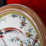 Стул из массива бука бежевый с изображением птиц и цветов Beige Green Chinoiserie Peach Garden Chair варинант исполнения - 3 | Loft Concept в Орле