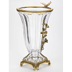 Ваза из прозрачного стекла с бронзовой вставкой в виде цветущей ветви Eden Garden porcelain and bronze варинант исполнения - 2 | Loft Concept в Орле