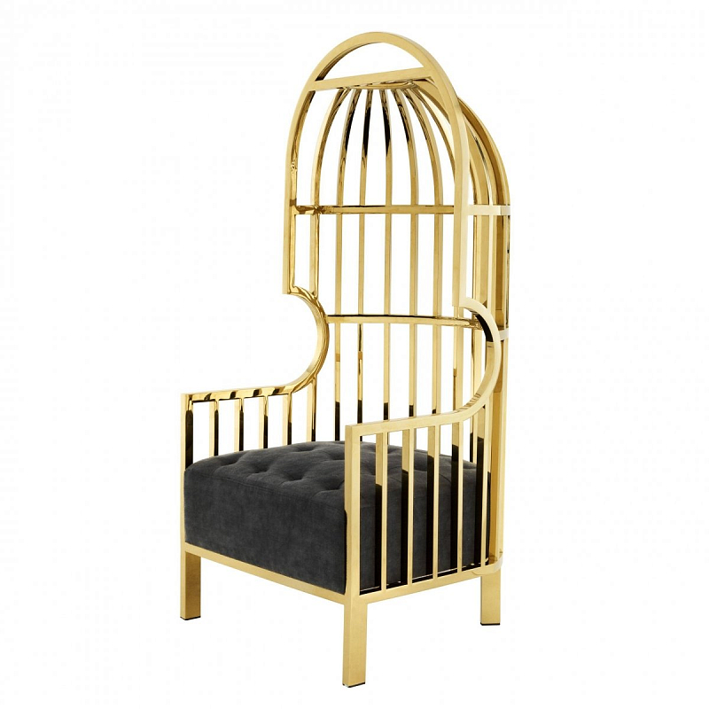 Кресло Eichholtz Chair Bora Bora Gold Черный Глянцевое золото Кресло Eichholtz Chair Bora Bora Gold Черный Глянцевое золото в Орле | Loft Concept