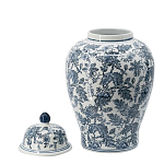 Ваза с крышкой и бело-синим цветочным узором Blue & White Ornament  варинант исполнения - 1 | Loft Concept в Орле