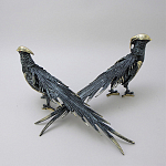 Статуэтка бронзовая пара Фазаны синие Bronze Birds варинант исполнения - 3 | Loft Concept в Орле