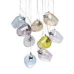 Люстра каскадная с 9-ю разноцветными стеклянными плафонами Kaleido варинант исполнения - 1 | Loft Concept в Орле