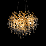 Люстра подвесная с прозрачными стеклянными подвесками в форме капель Диаметр 60 см Droplet Chandelier варинант исполнения - 9 | Loft Concept в Орле