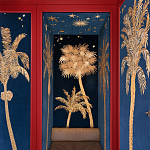 Обои с вышивкой ручной работы Deco Palms Original colourway on velvet варинант исполнения - 1 | Loft Concept в Орле