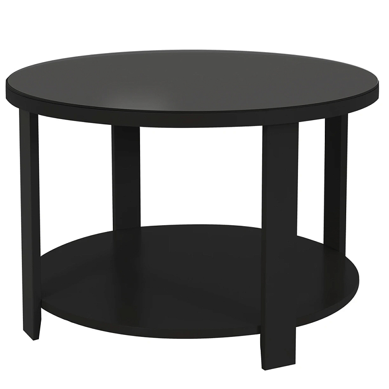 Круглый журнальный стол Jazz Black Черный Прозрачное Стекло в Орле | Loft Concept 