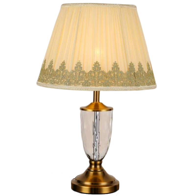 Настольная лампа с бронзовым основанием и бежевым тканевым абажуром Endorphy Бронза Бежевый в Орле | Loft Concept 