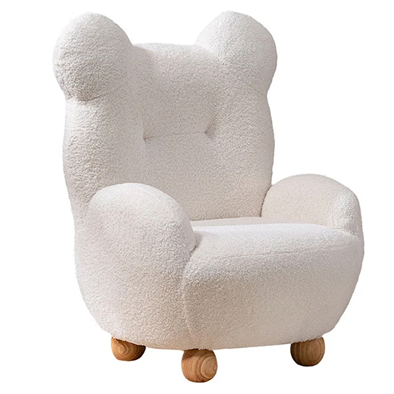 Кресло мягкое для детской Мишка Velvet Armchair Bear Белый Древесина Кресло мягкое для детской Мишка Velvet Armchair Bear Белый Древесина в Орле | Loft Concept