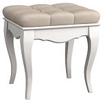 Пуф из массива бука с бежевой обивкой из велюра White Provence варинант исполнения - 1 | Loft Concept в Орле