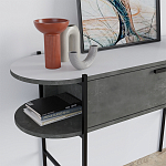 Консоль напольная серая с выдвижным ящиком и 2-мя полками с белой столешницей OTIS CONSOLE RETRO GRAY варинант исполнения - 4 | Loft Concept в Орле