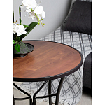 Столик приставной с круглой столешницей на металлическом черном основании Scenical Table варинант исполнения - 3 | Loft Concept в Орле