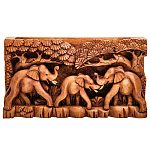 Панно из дерева слоны Panel With Animals варинант исполнения - 1 | Loft Concept в Орле