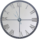 Часы настенные зеркальные с серебряным металлическим циферблатом Mirror Tower Clock варинант исполнения - 1 | Loft Concept в Орле