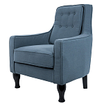 Кресло с мягкой обивкой из льна на 4-х ножках из массива березы Scarlett Armchair blue варинант исполнения - 2 | Loft Concept в Орле